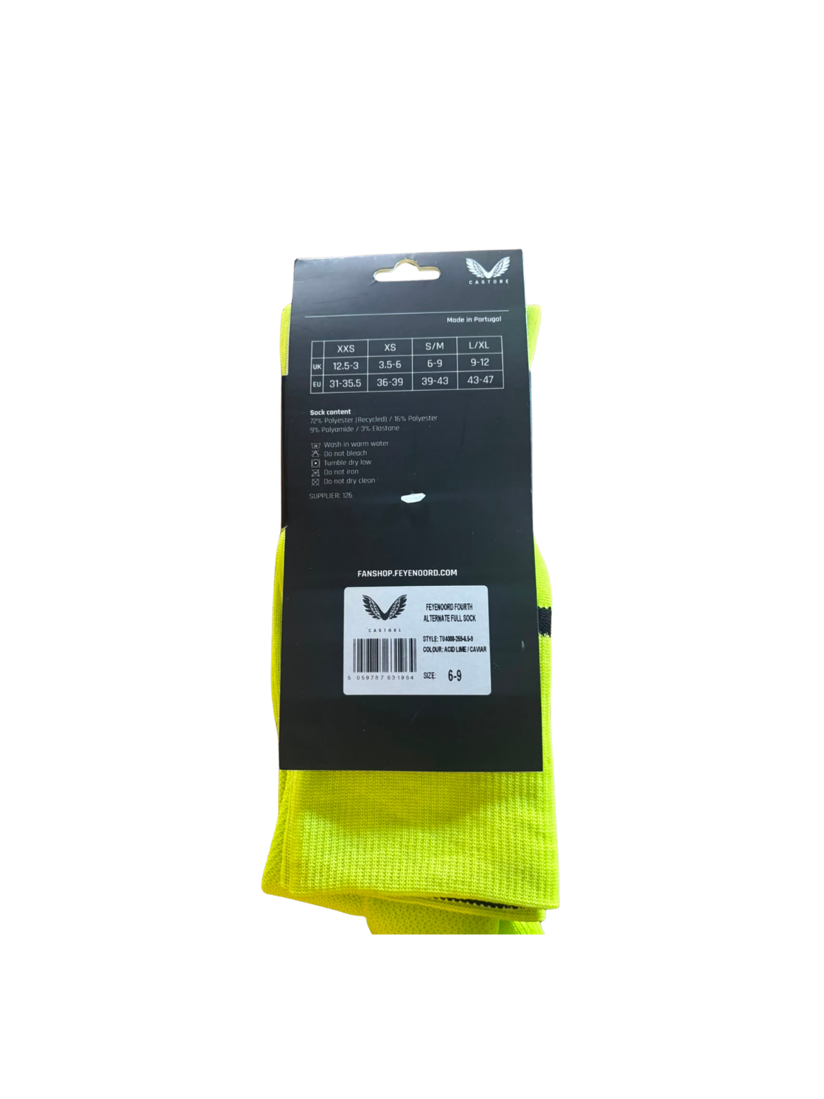 Feyenoord Voetbalsokken Lime BNWT (39-43) (10/10)