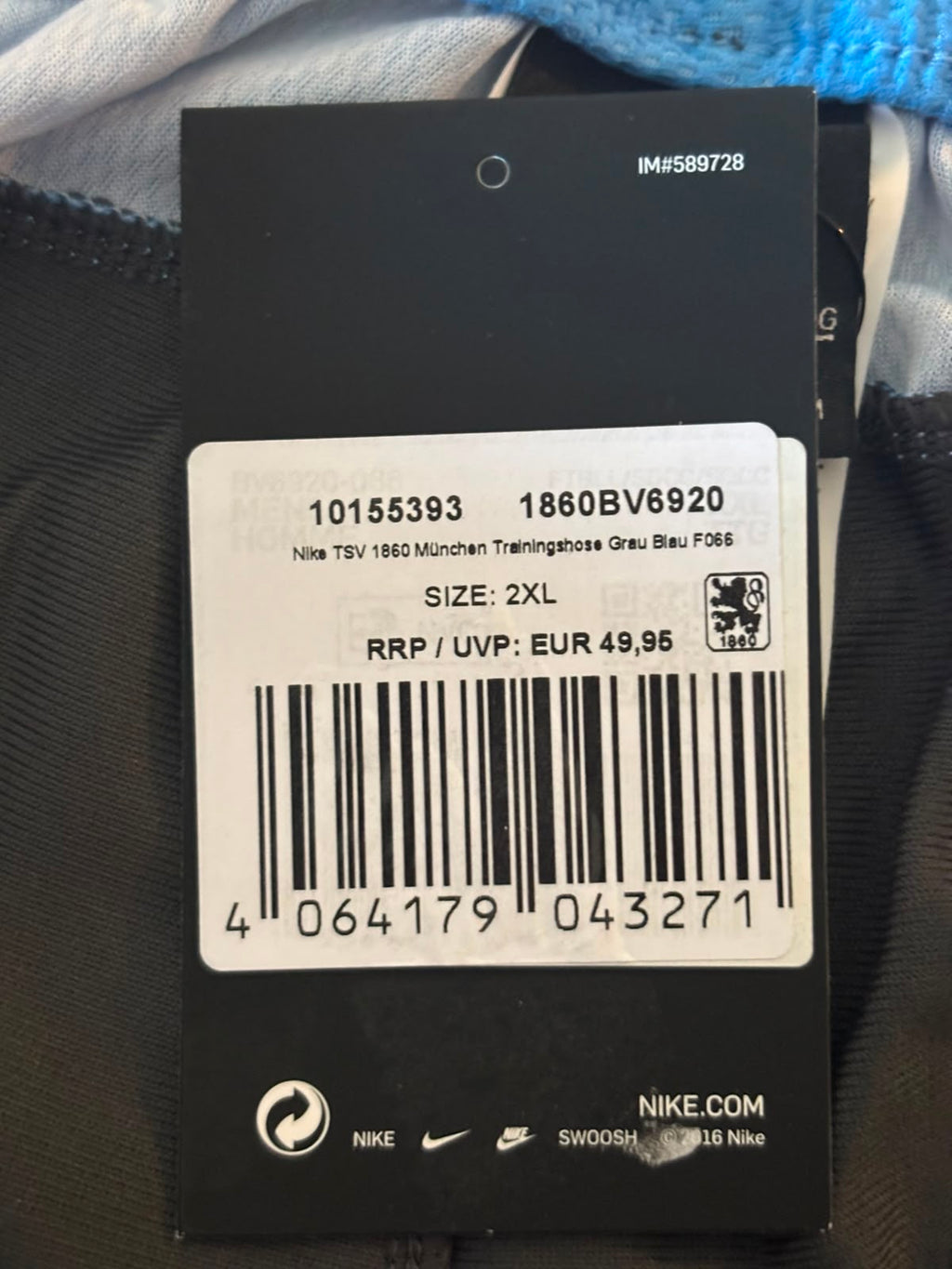 TSV 1860 München Trainingsbroek Grijs/Blauw (2XL) (10/10)