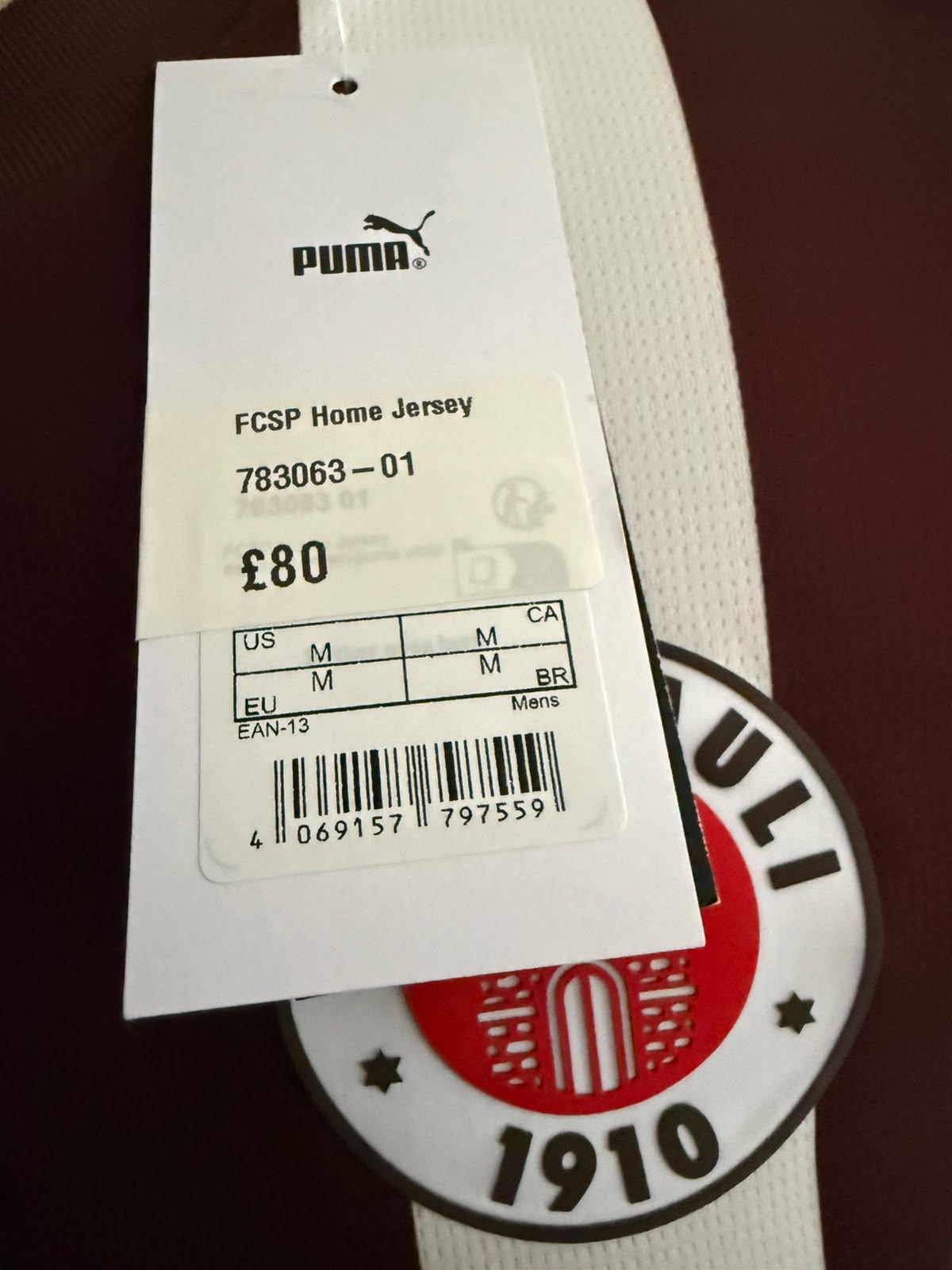 Sankt Pauli Thuisshirt 2025-2026 (M) (9/10) BNWT