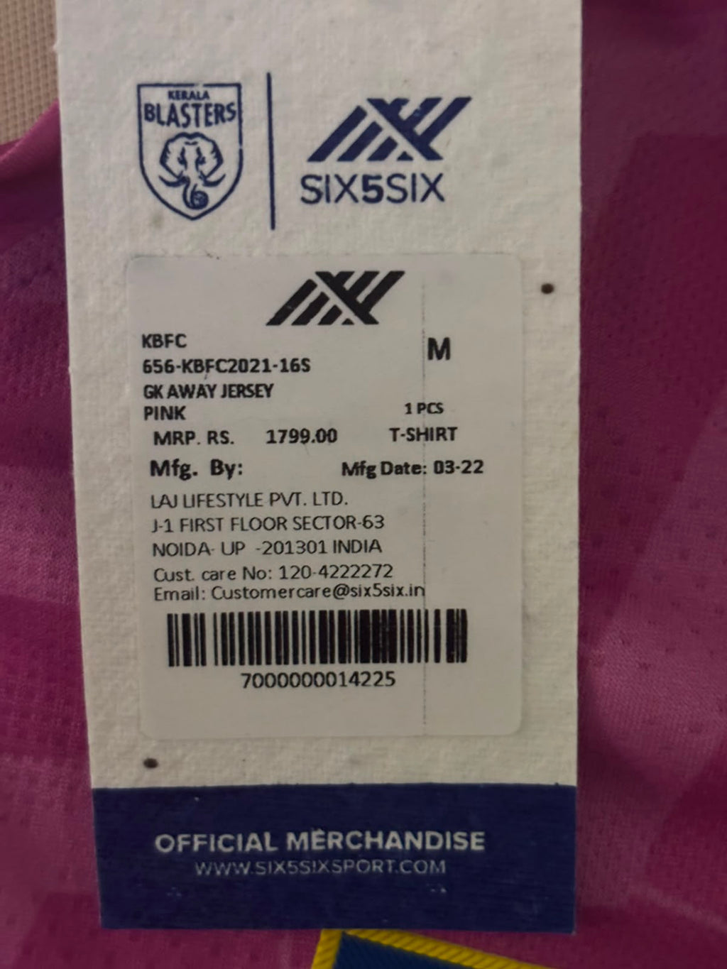 Kerala Blasters Keepershirt 2021-2022 BNWT (M) (10/10)