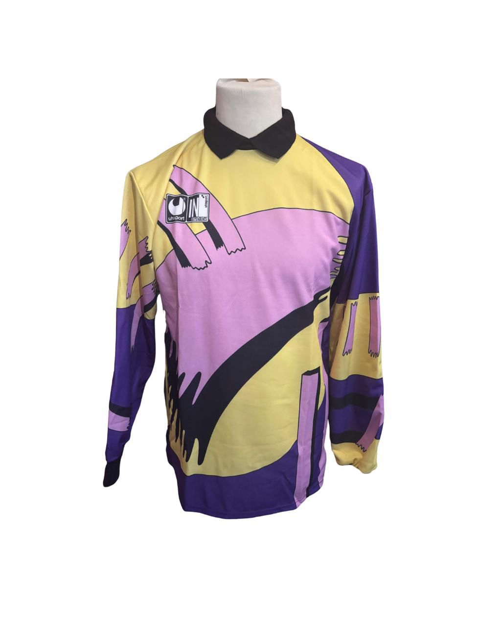 Uhlsport 90s Vintage Keepershirt Geel/Roze (L) (10/10)